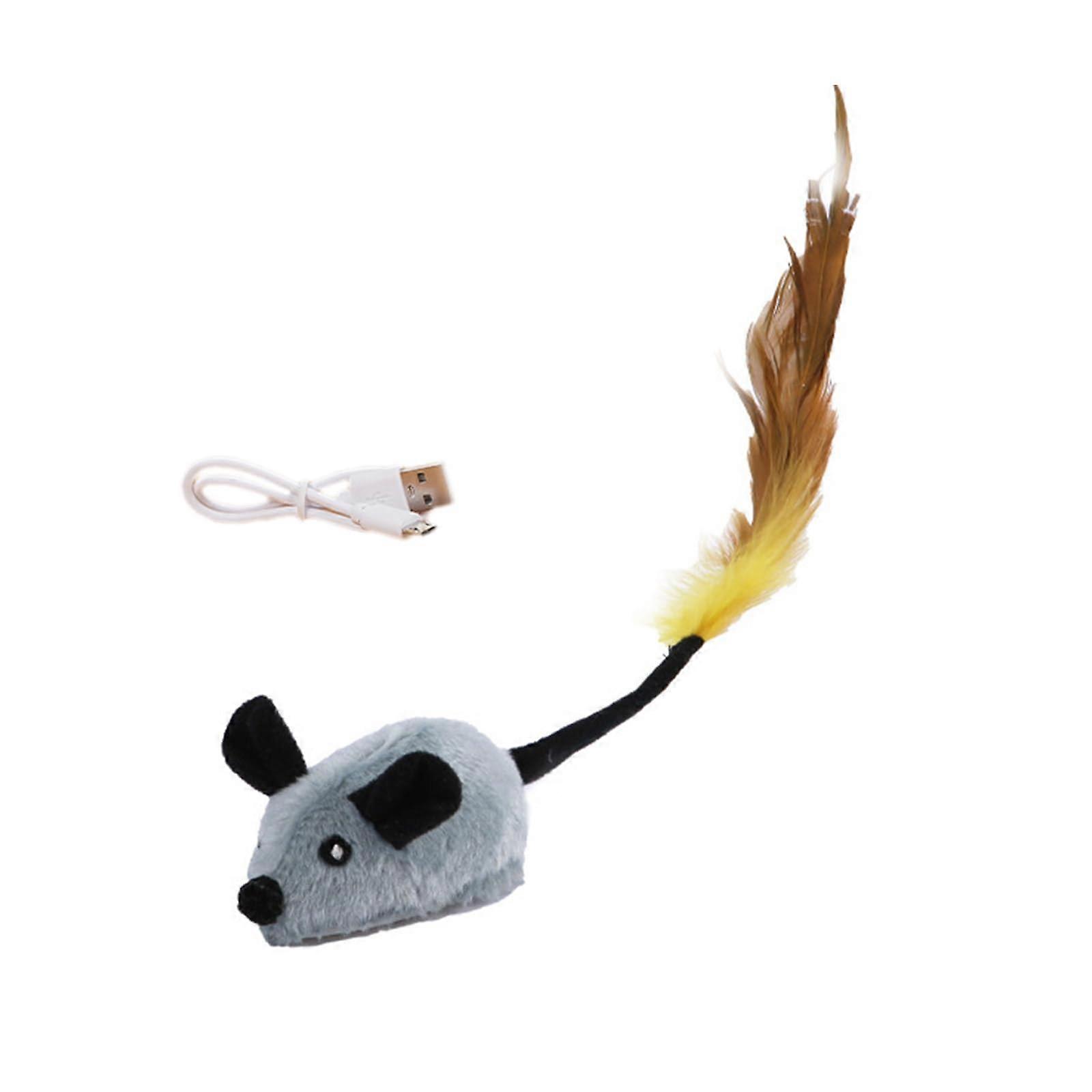 Mouse Toy for Pet Cats, Self Teaser Electric Mouse Cat Indoor Hunting Activity Toy Swatting Mouse Cat Entertainment Toy Gray'