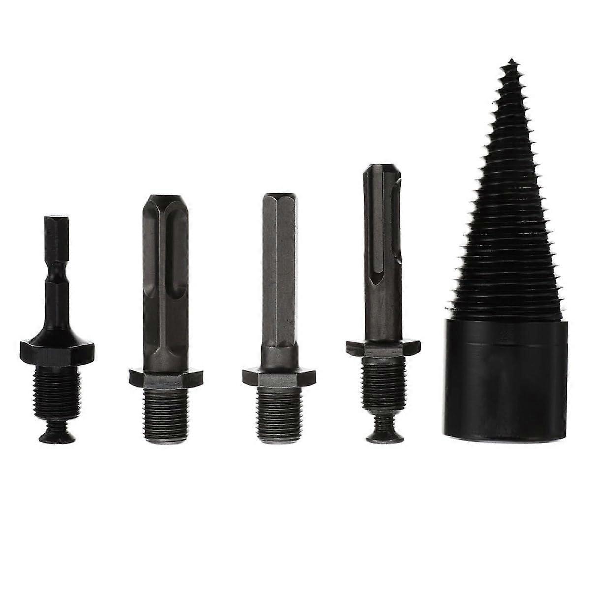 1 Set Wood Splitter Drill Bit Set Multipiece performance Drill Bit for Tapered Drill Bit with Removable Handle for Home Camping and Agriculture