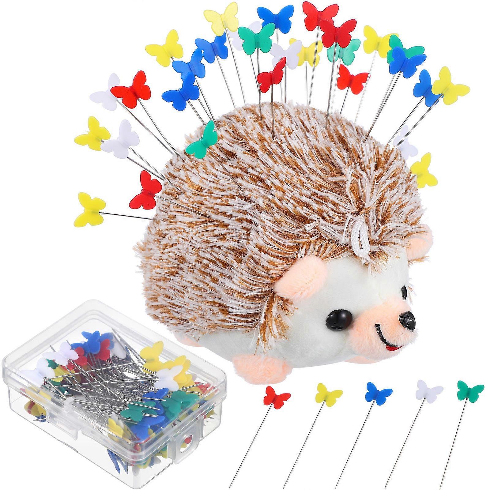 Quilting Pin For Sewing Hedgehog Pin Cushion With Straight Pins For Crafts Storage Artists Assorted Color 100Pcs