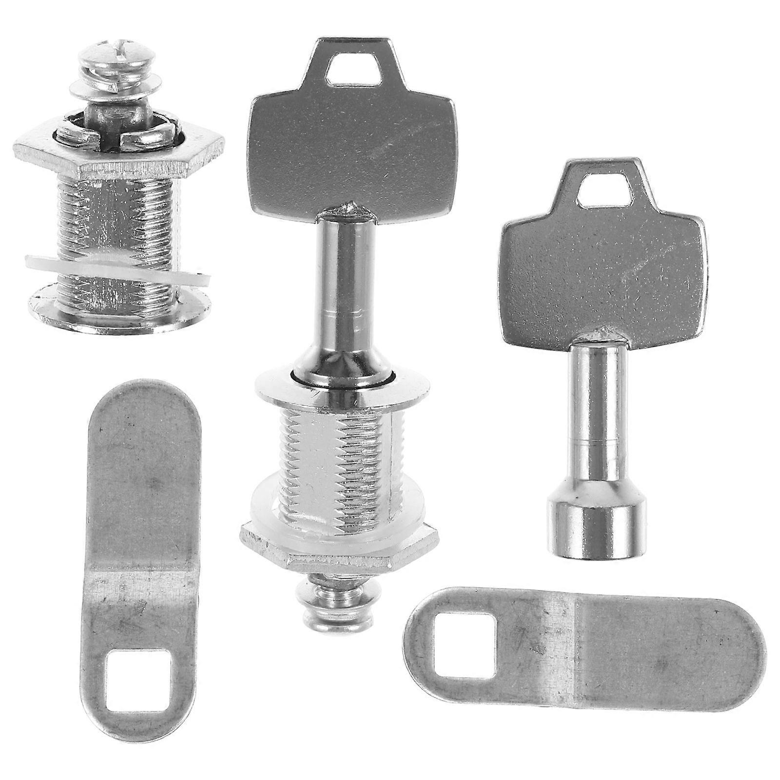 Garbage Can Lock with Triangular Keys, 2 Sets, Theft Resistant Lid Lock for Outdoor Wheelie Bins, Rust Resistant Trash Bin Accessory