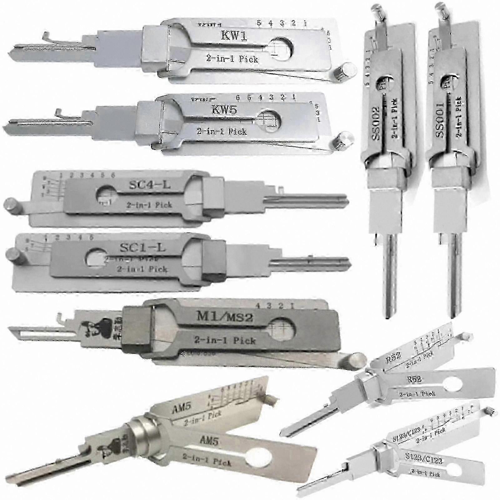 2-in-1 Auto Lock Pick Tool for SC1 SC4 KW1 KW5 AM5 M1 MS2 SS001 NSN14 CY24V.2 FO38 GM37 GM39