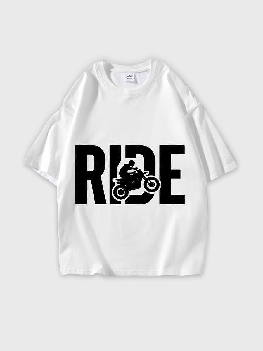 T-shirt round neck Pattern loose short sleeve E317