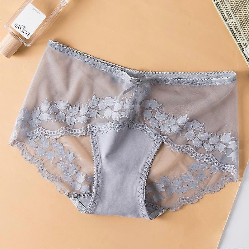Women's Large Lace Underwear Women's Pure Cotton Antibacterial Bow Tie High Waist Contraction Triangle No Traces