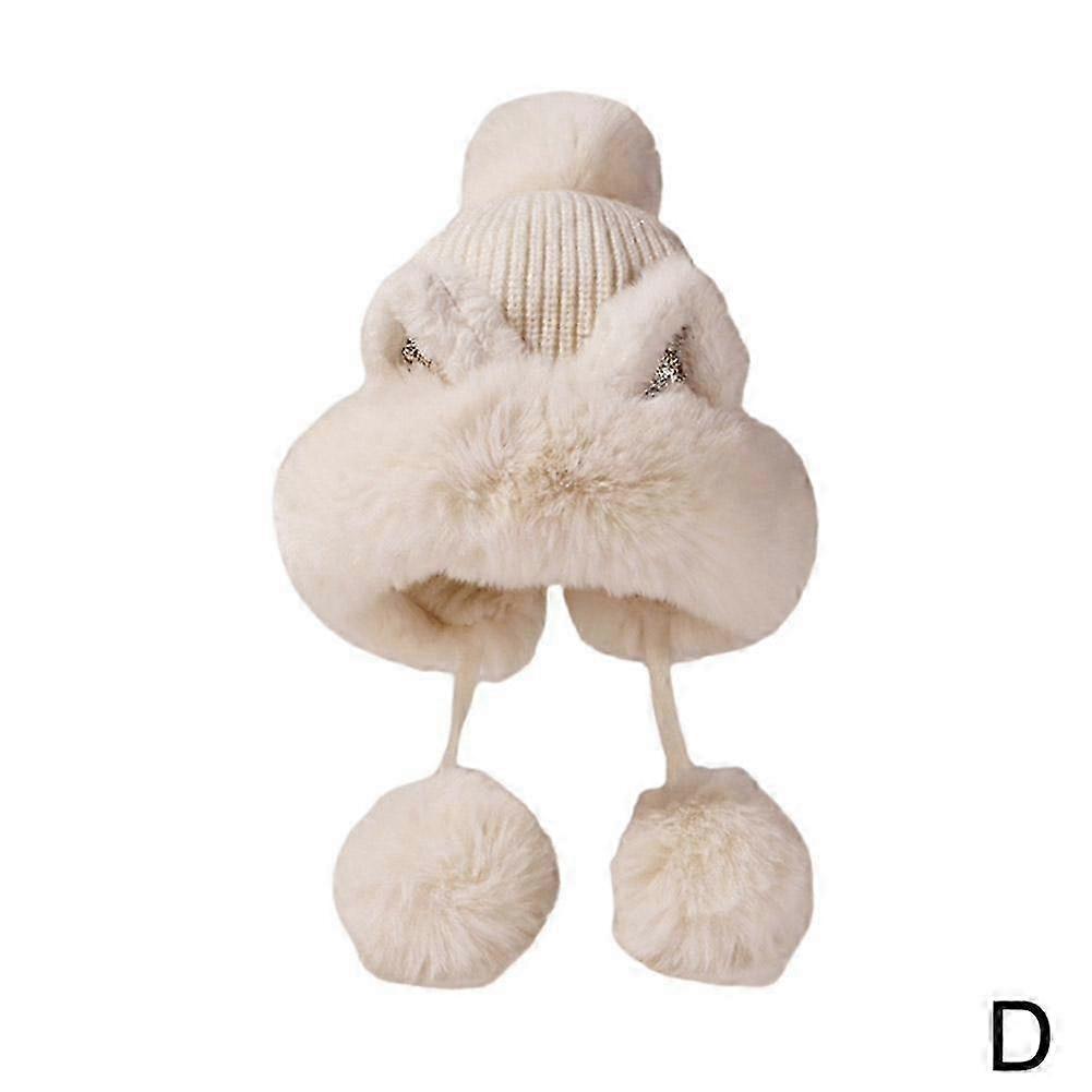 Women's Fleece Winter Hat with Cat Ear Design - Soft Knit Beanie for Cold Weather, Stylish and Comfortable Accessory