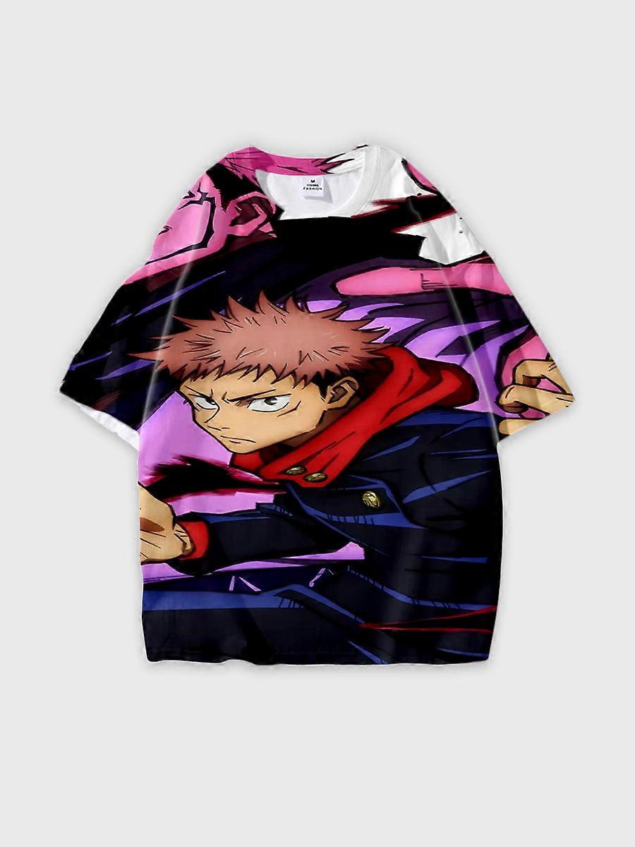 T-shirt round neck Character Pattern loose short sleeve P3076