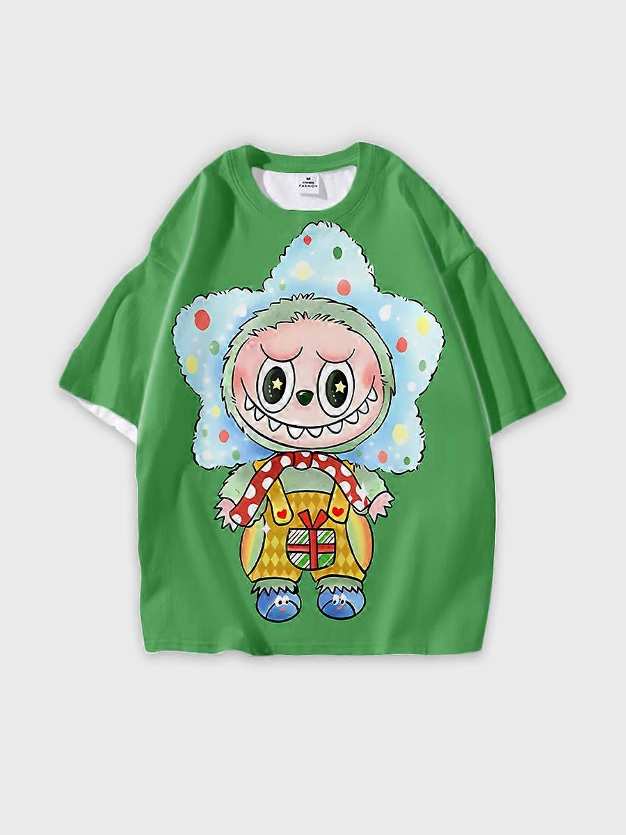 T-shirt round neck Pattern loose short sleeve P1844