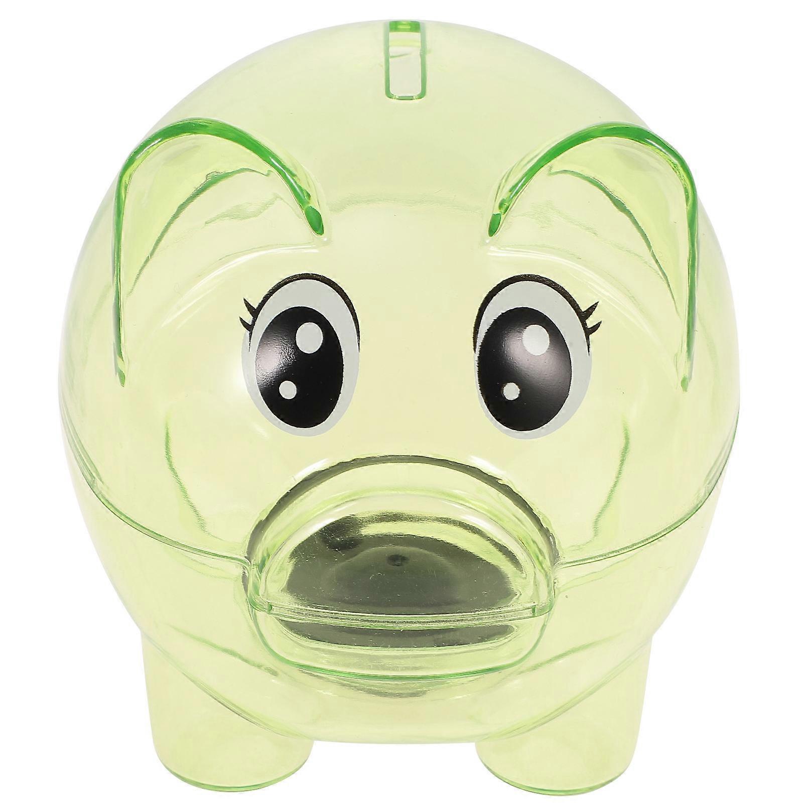 Green Transparent Piggy Bank for Kids and Adults with Enough Capacity to Hold Coins Bills for Daily Savings Creative Clear Design 2 Pieces