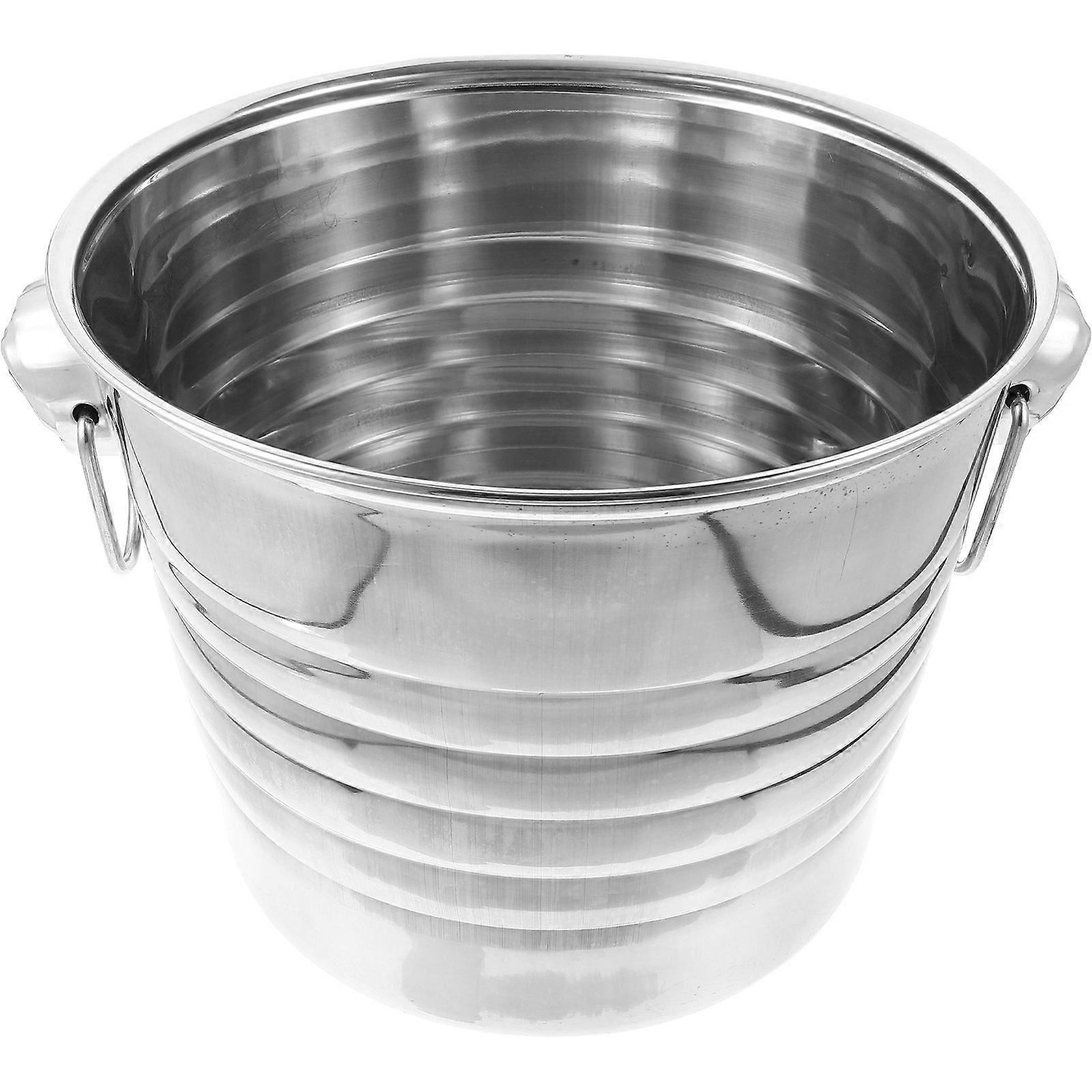 Beverage Bucket Ice Cube Container Stainless Steel With Handle For Party And Gathering 7L Storage 1Pcs