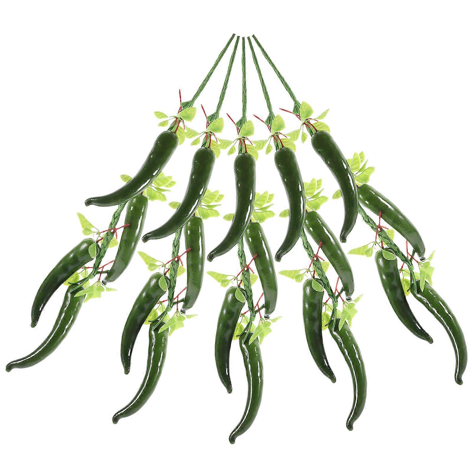 Simulated Pepper Strings 5Pcs Realistic Pepper Decor For Kitchen And Color With Beautiful Decoration