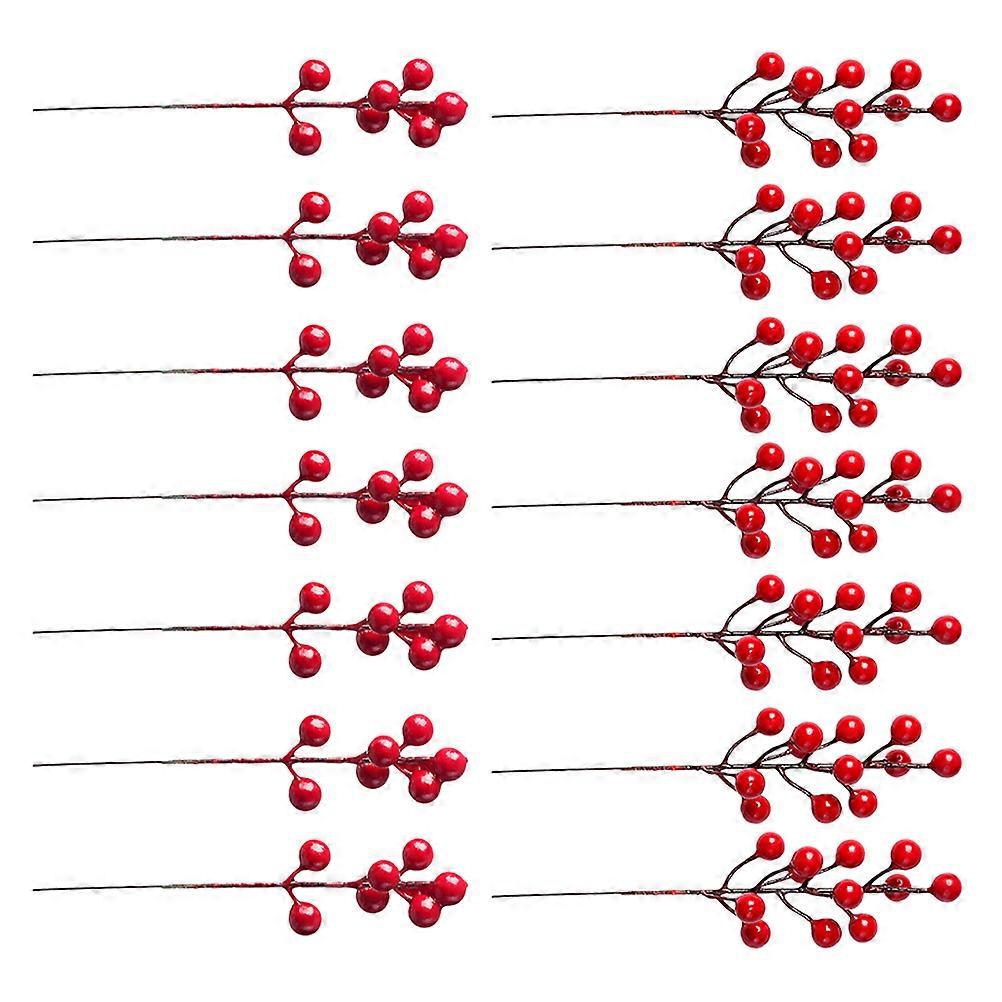 20PCS Christmas Artificial Berries Branches, Simulation Berry Wreath Ornaments for Festive DIY Craft, Home and Cafe Decoration Centerpieces