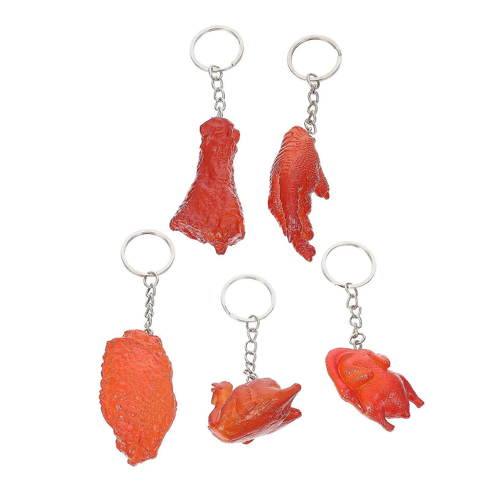 Charming Simulation Food Key Chains 5Pcs Portable Key Pendant Accessories for Gift Giving Multi Color Decoration