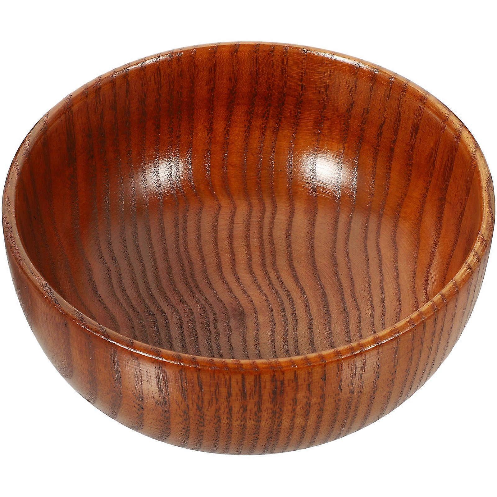 Dessert Bowls Multi-Function Dinner Bowl Convenient Breakfast Bowl Home Supply Round Smooth Wood 1Set