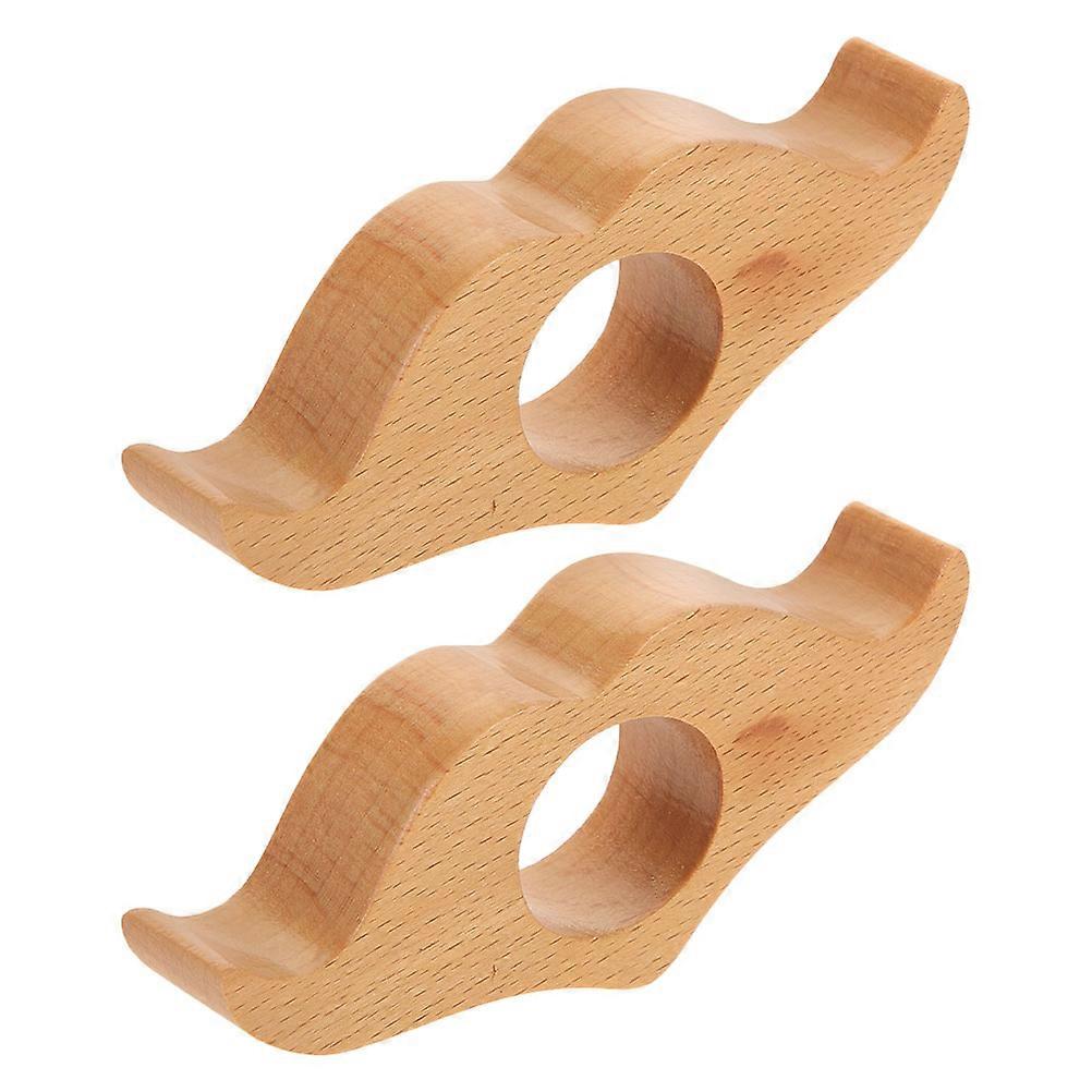 Porte-livre de pouce en bois 2pcs Porte-page de lecture en bois naturel fait à la main avec conception d’anneau de pouce pour une lecture confortable et une stabilité de page sécurisée