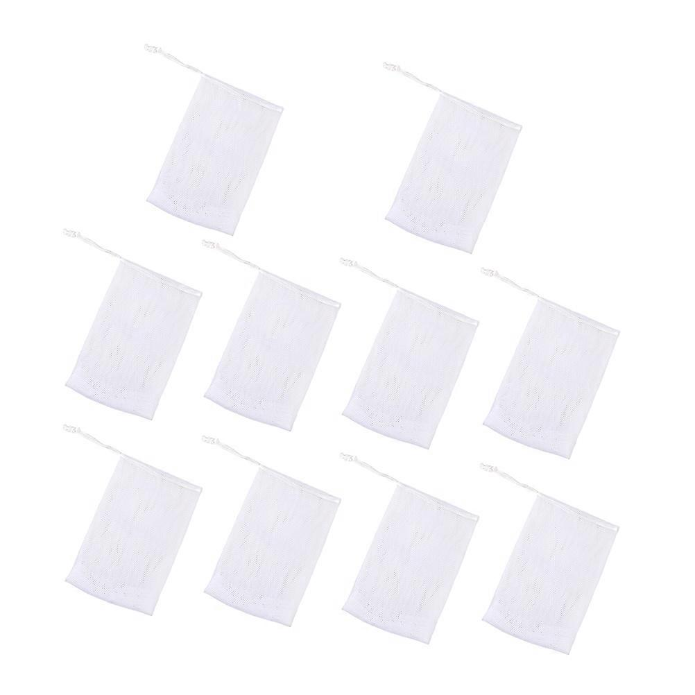 10Pcs White Foaming Soap Bag for Cleansing Use Made of Polyamide with Comfortable Texture and Wall