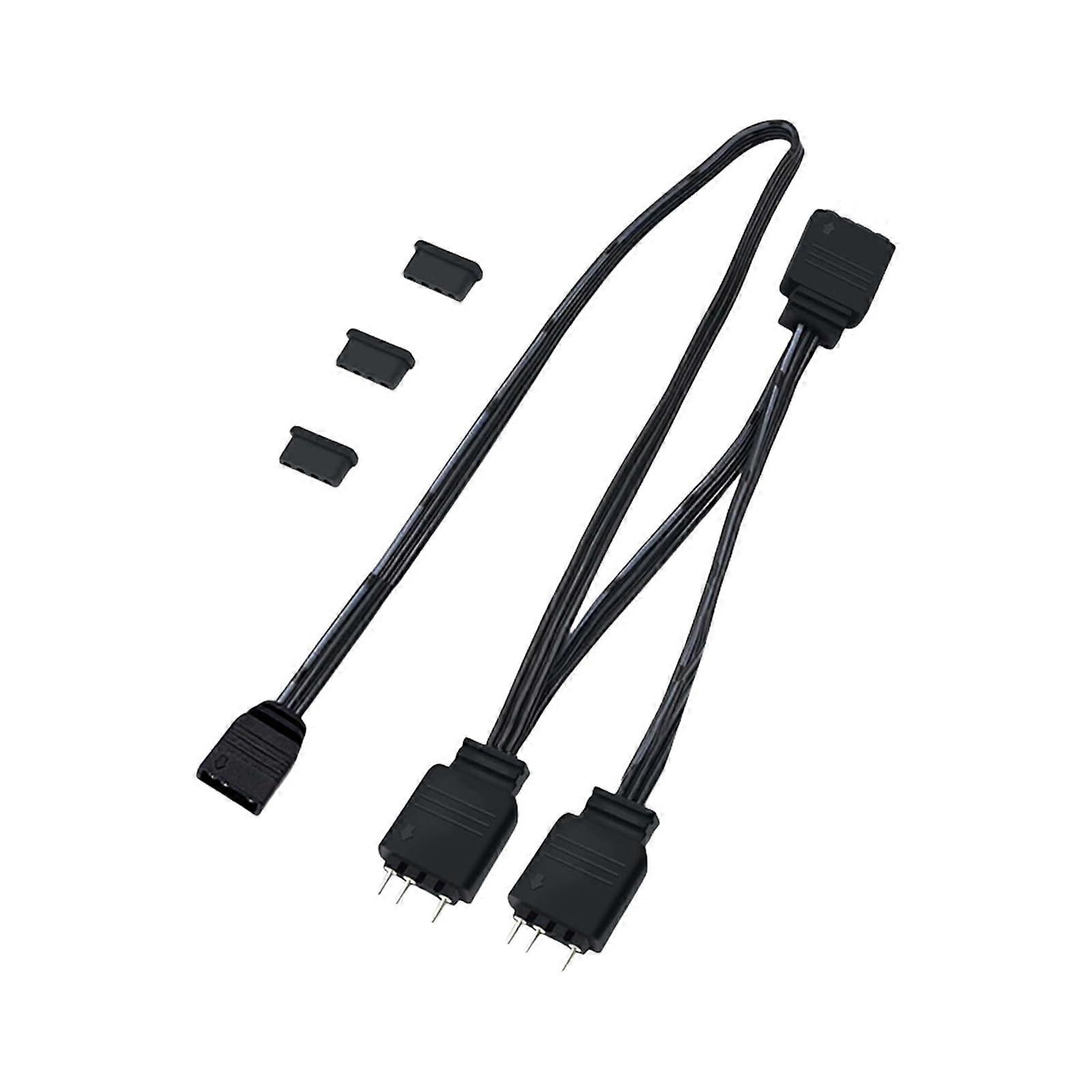 Flexible ARGB Splitter Cable ARGB Splitter Extension Cable 5V 3Pin ARGB 1 Female to 3 Male Adapter Cable for Computer