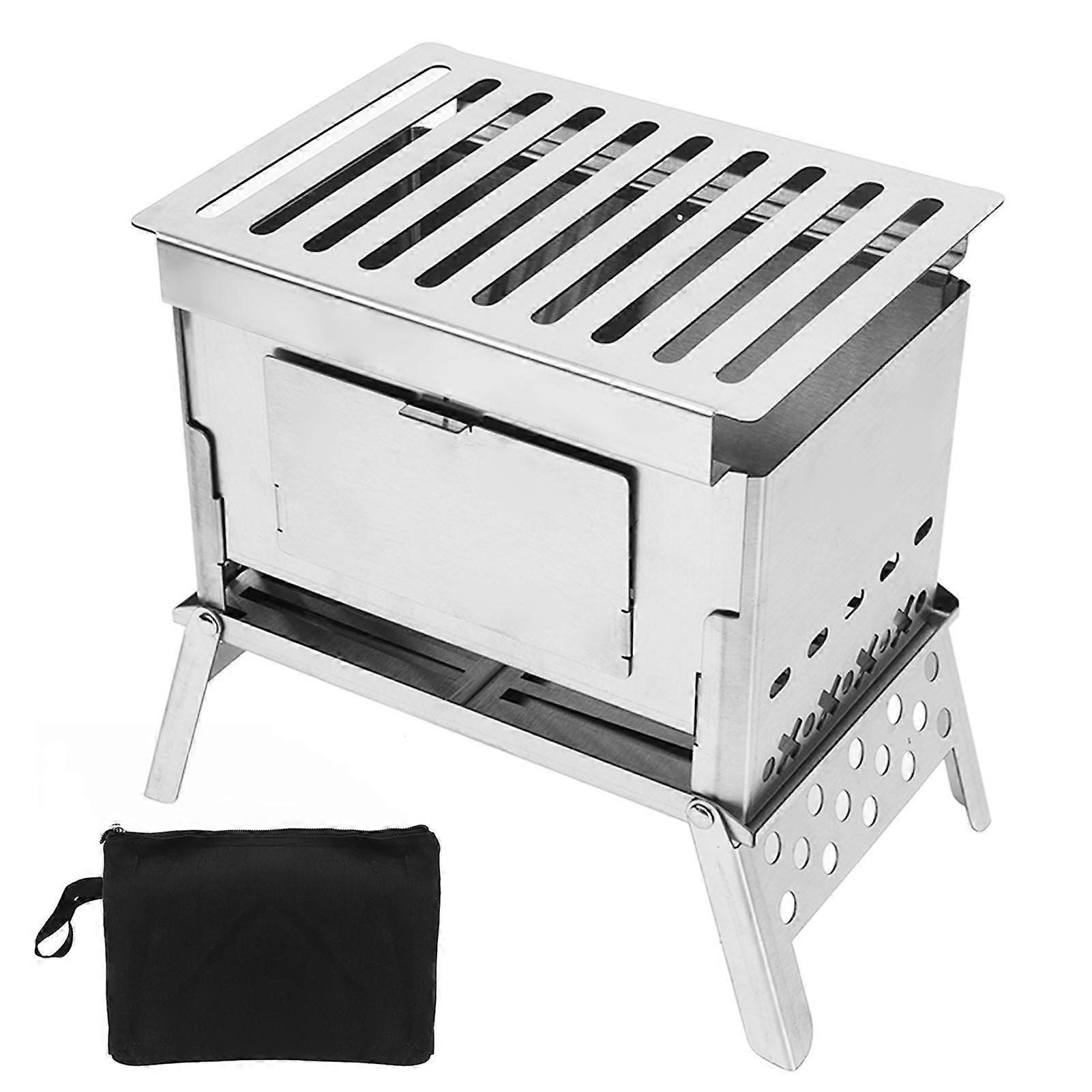 قابلة للطي موقد حرق الأخشاب التدفئة أطقم شواء محمولة قابلة للطي للنزهات في الهواء الطلق للمشي لمسافات طويلة