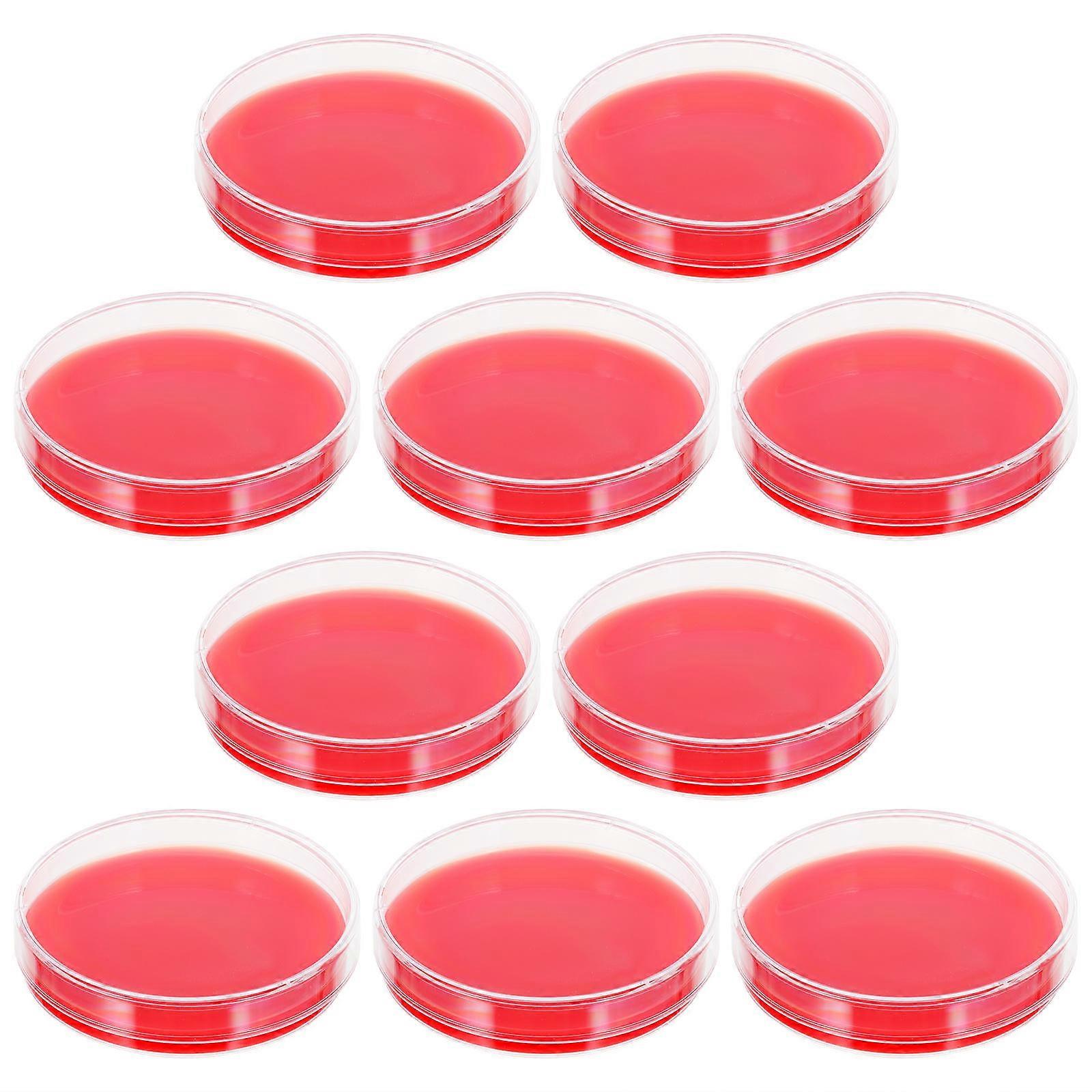 Agar Medium Agar Plates for Laboratory Use 10Pcs Red Pe Material