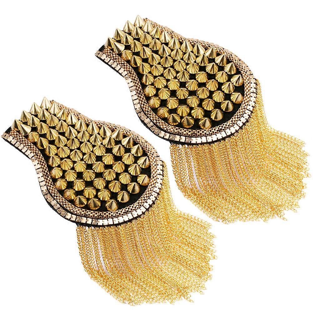 Riveted Fringe Epaulet Costume Accessories for Stage Chic Tassel Shoulder Decor – Lightweight & Durable for Cosplay and Fashion Outfits