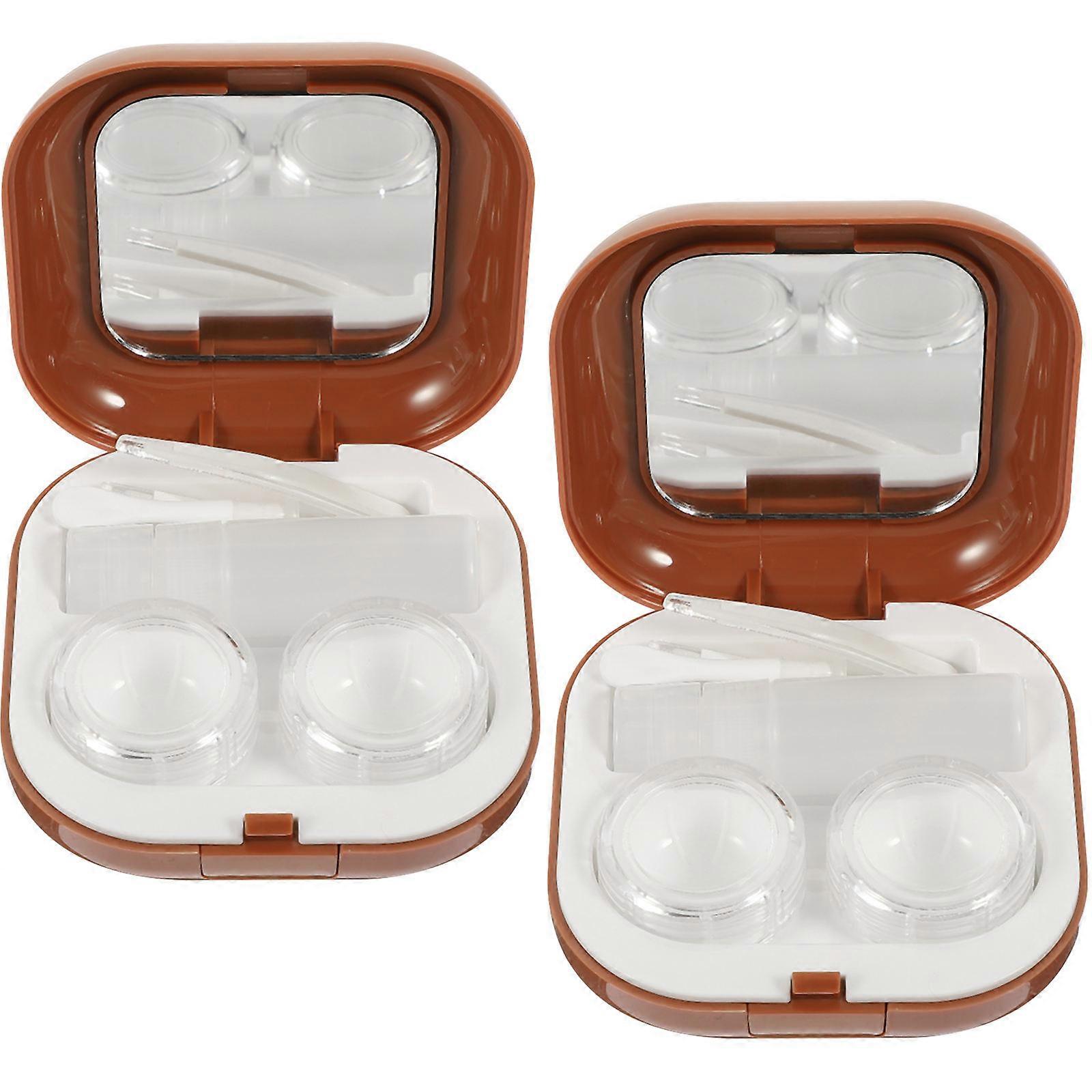 Contact-Lens Holder With Storage And Dust-Proof Functionality Ideal For Daily Use In 7.3x7.3x2.6cm Size 2 Sets