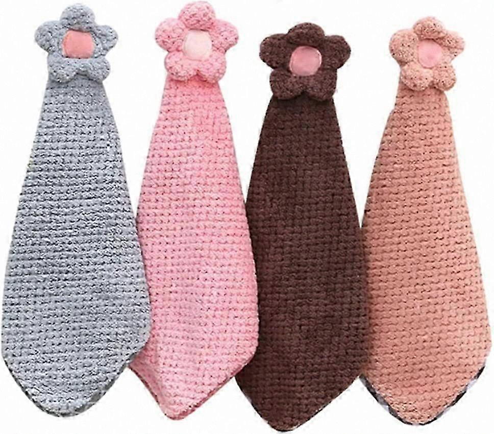 Ultra Absorbent Hanging Towel with Flower Design for Kitchen and Hand Use Soft and Decorative Absorbent Towel for Everyday Cleaning