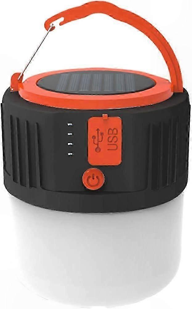 Solar-Powered LED Lantern with USB Charging, 5 Light Modes, Waterproof and Portable for Camping, Emergency, and Outdoor Use