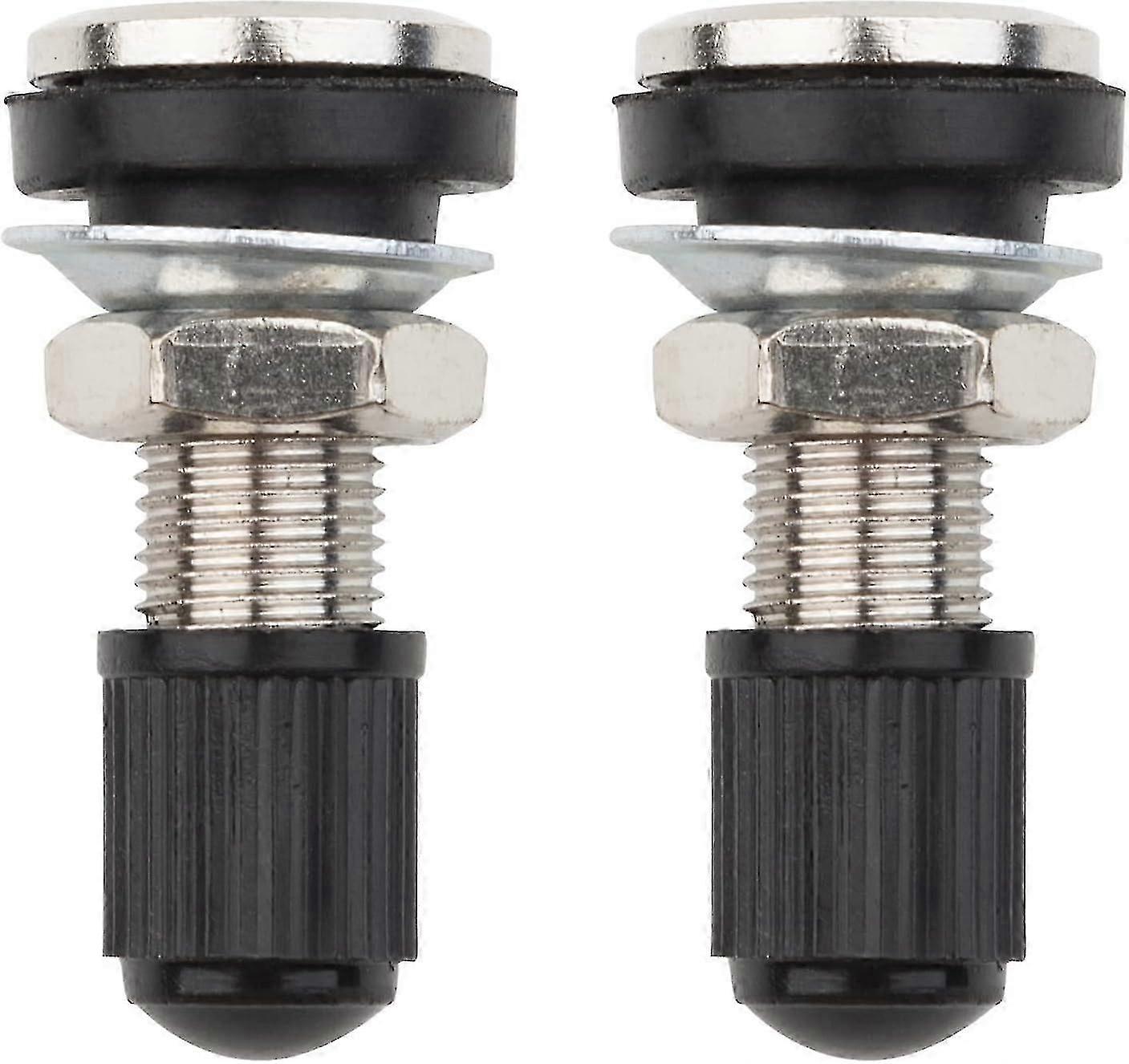 2 יחידות שסתומי שסתום שסתום צמיג פיר מתכת ללא צינורות עם מכסי אבק