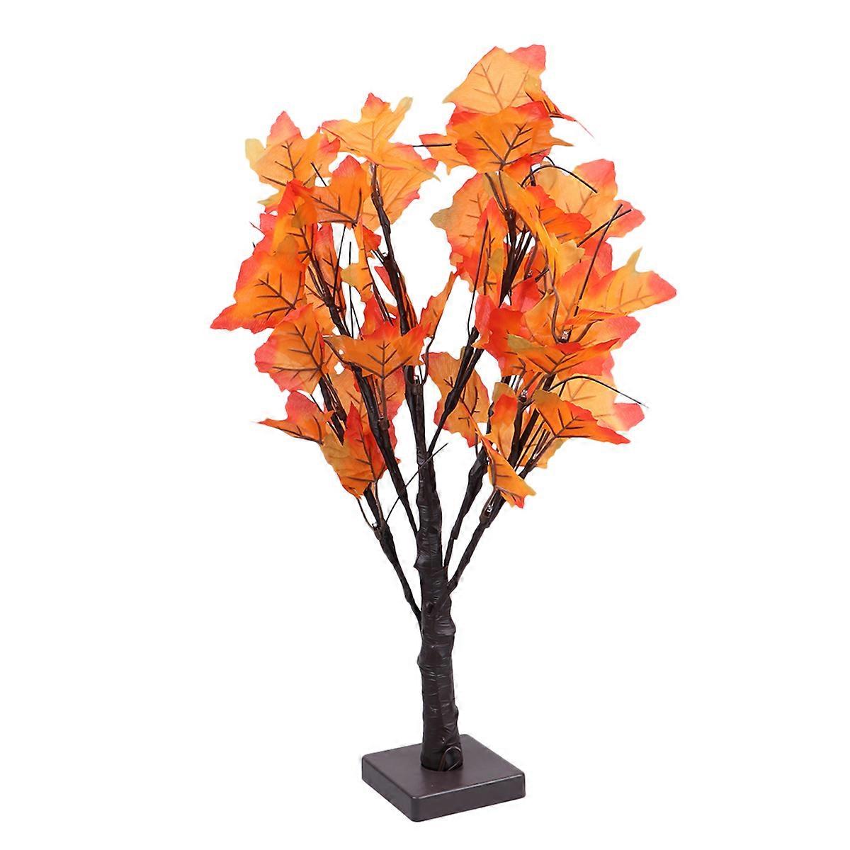 Christmas Desk Lamp with Maple Leaves Decorative Design Creates Warm Atmosphere for Home Decoration PVC Orange 24 LEDs