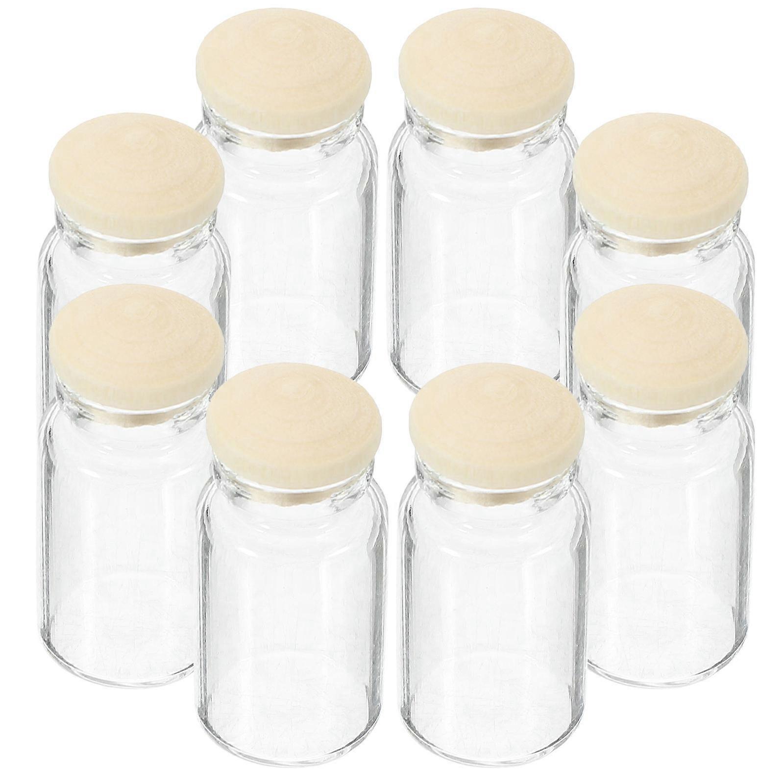 Mini Glass Bottles for Doll House Decoration Transparent Glass Material 8pcs Set