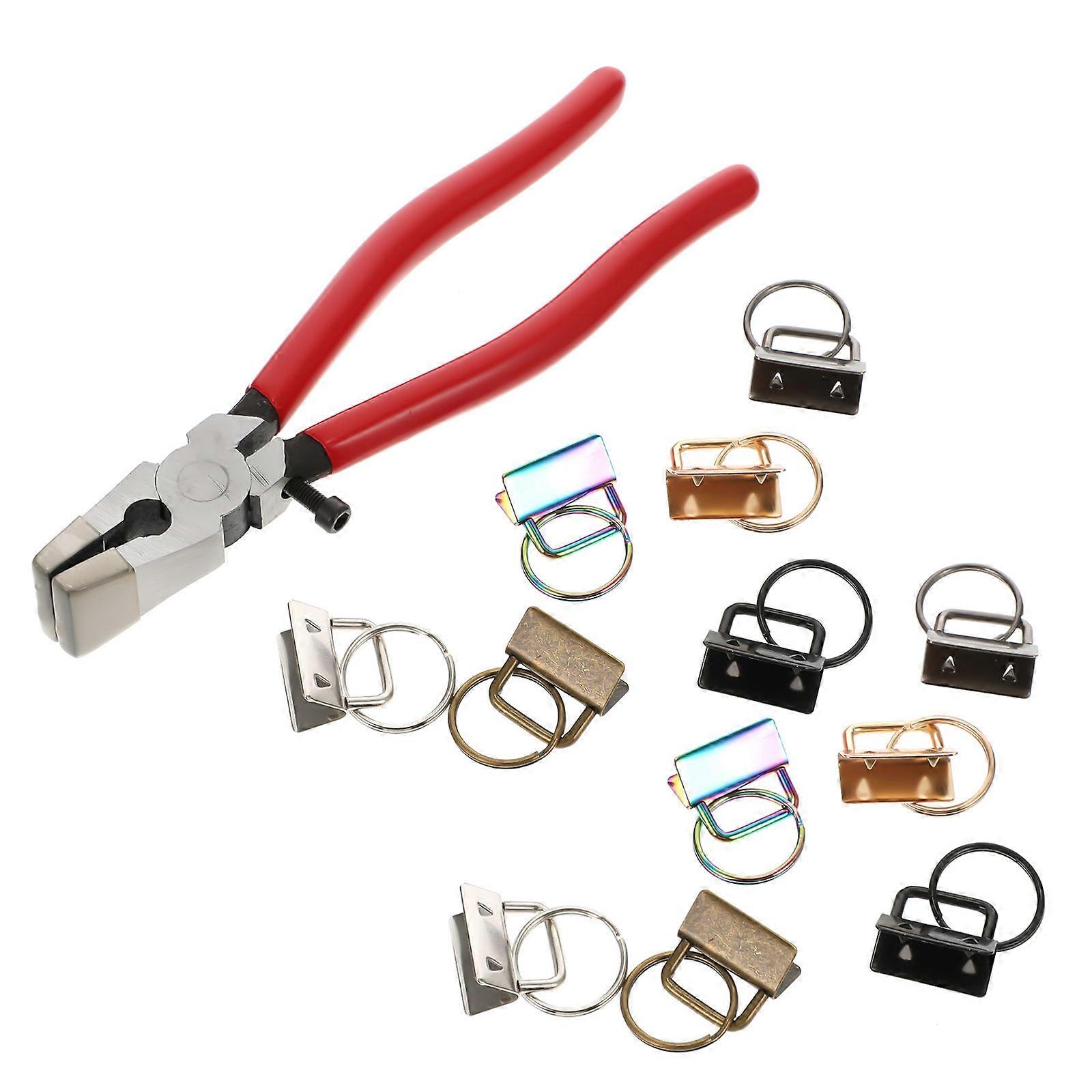 Wristlet Key Ring Making Supplies 50Pcs Key Fob Keychain For Crafting Activities Multi Color