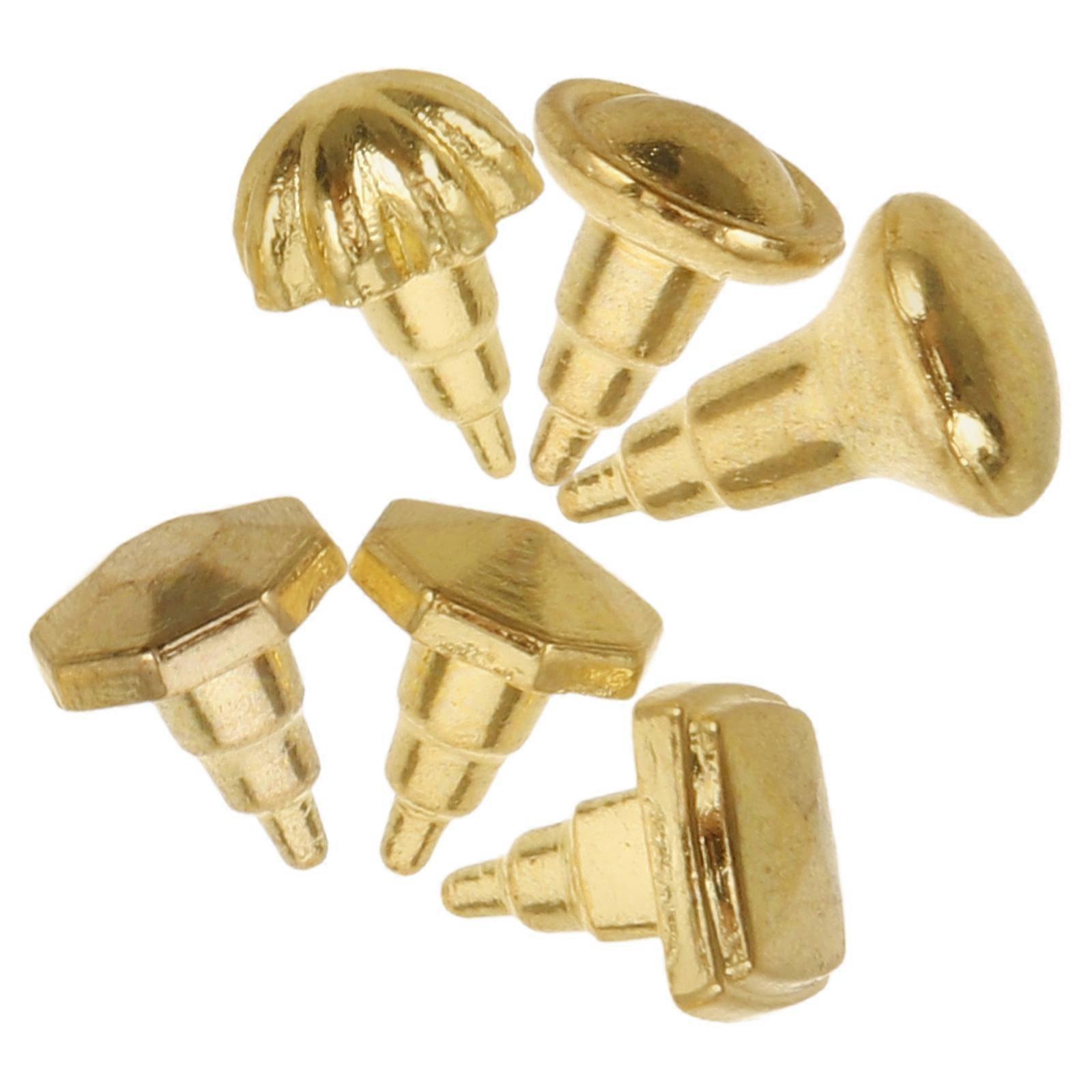 Tiny Furniture Metal Pull Knobs 1:12 Scale Miniature Drawer Pulls Hobby Projects Golden Easy Installation 6Pcs