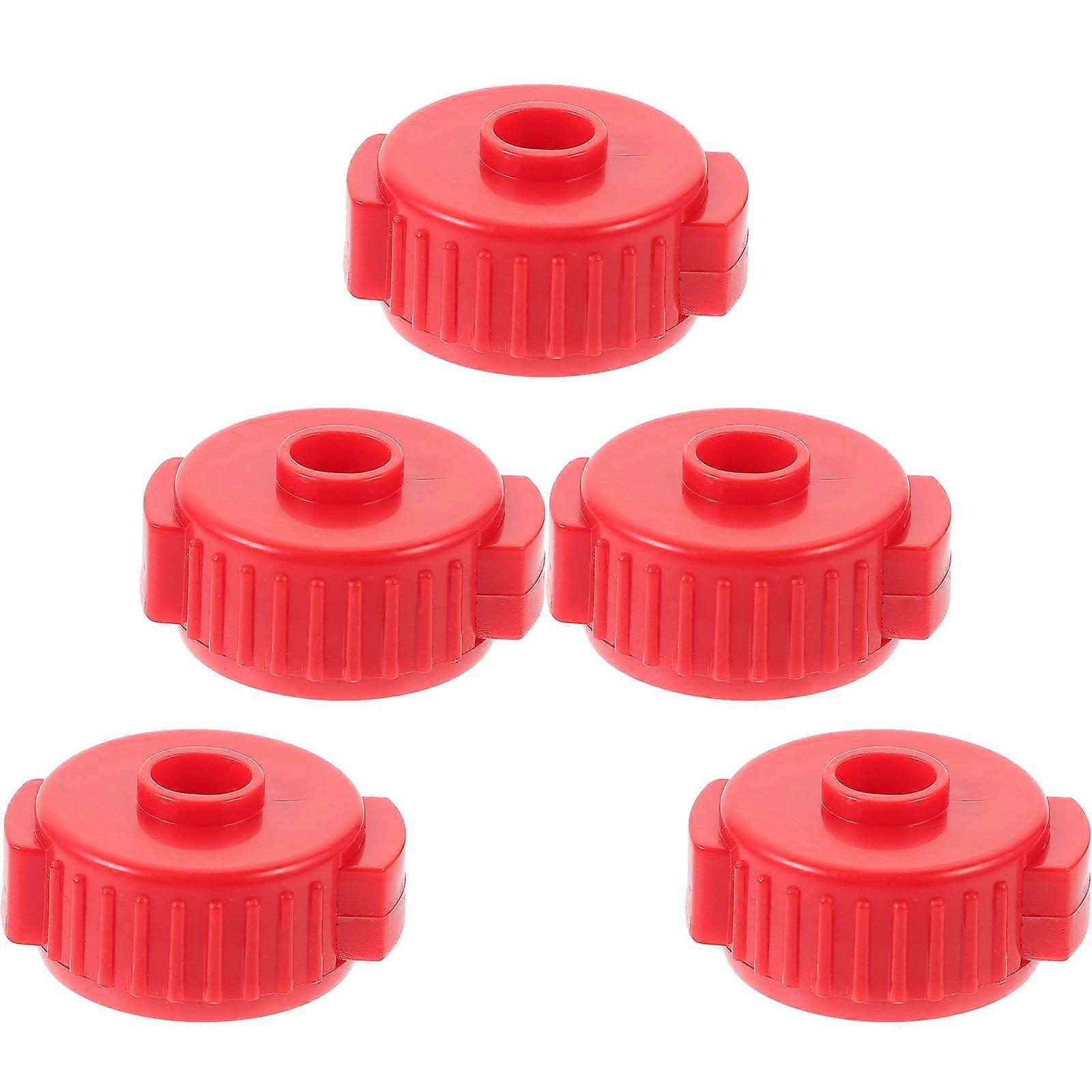 Cymbal Quick Release Nuts 5Pcs Red Plastic Caps Reduces Rattle and Noise for Instrument
