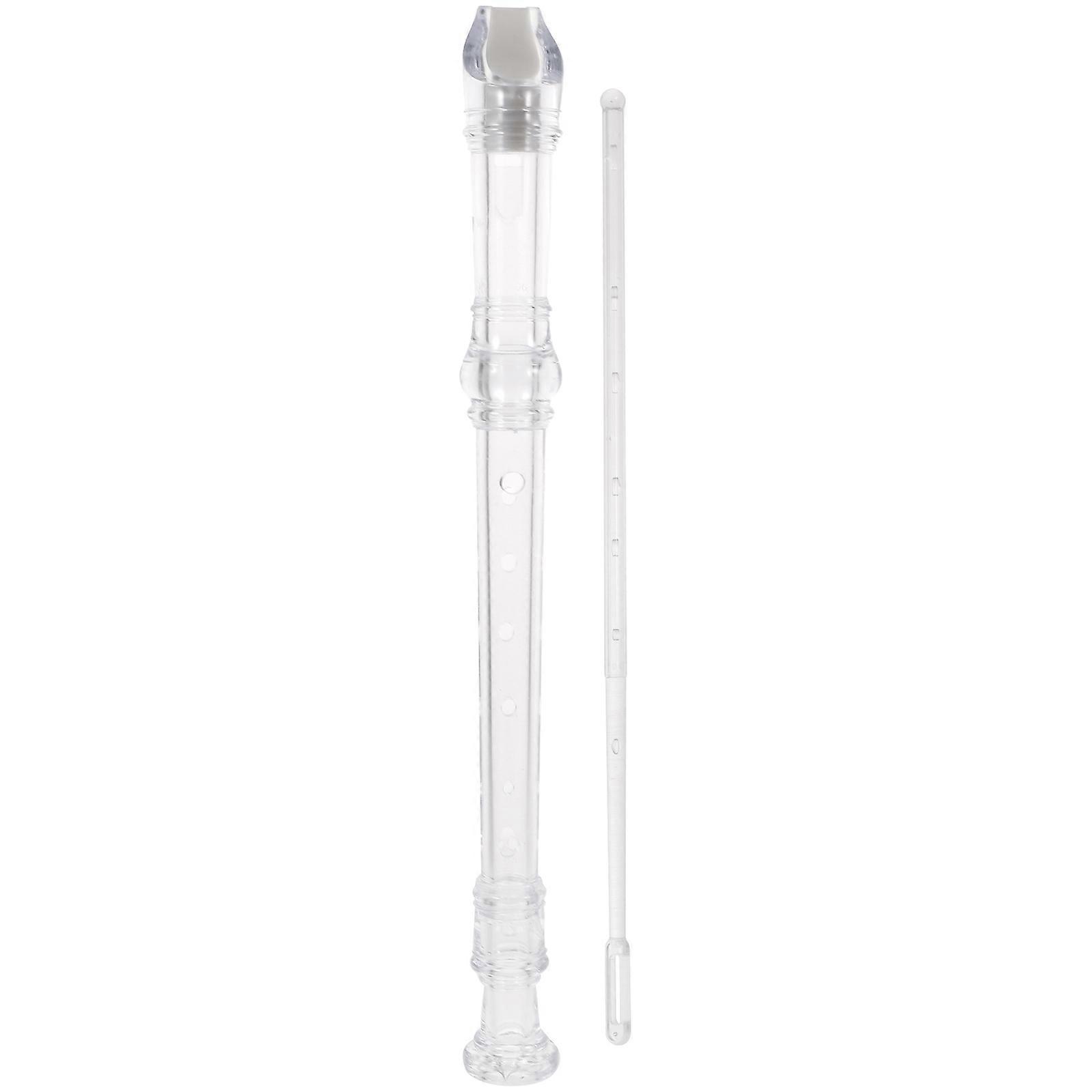 ABS Plastic Flute Musical Instrument for Home Practice with 8 Hole Fingering Transparent Color