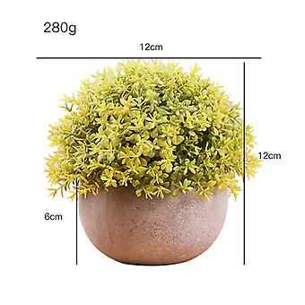 Künstliche Topfpflanze, Set von 1 Kunststoff dekorative Pflanzen Bonsai, ideal für Büro Balkon dekorativen Tisch Mittelstückgelb