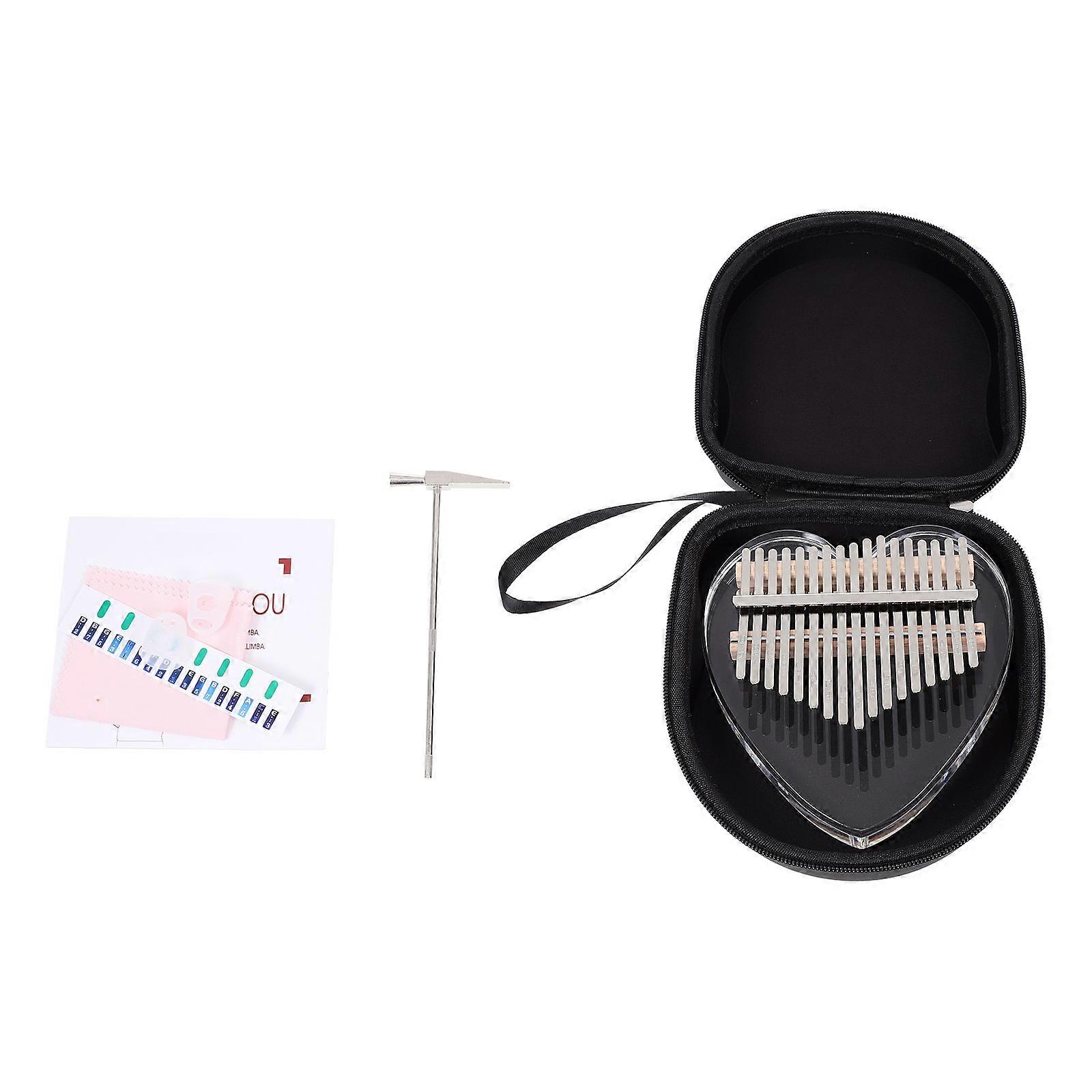 Thumb Piano Musical Toy Heart Shape Mini Portable Learning Instrument For Music Fans Kids 1 Set