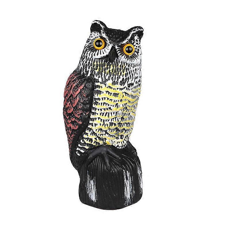 Flying Bird Scarer Rotating Head Owl Prowler Eagle Hanging With Music Pest Repeller Scarecrow Garden HG