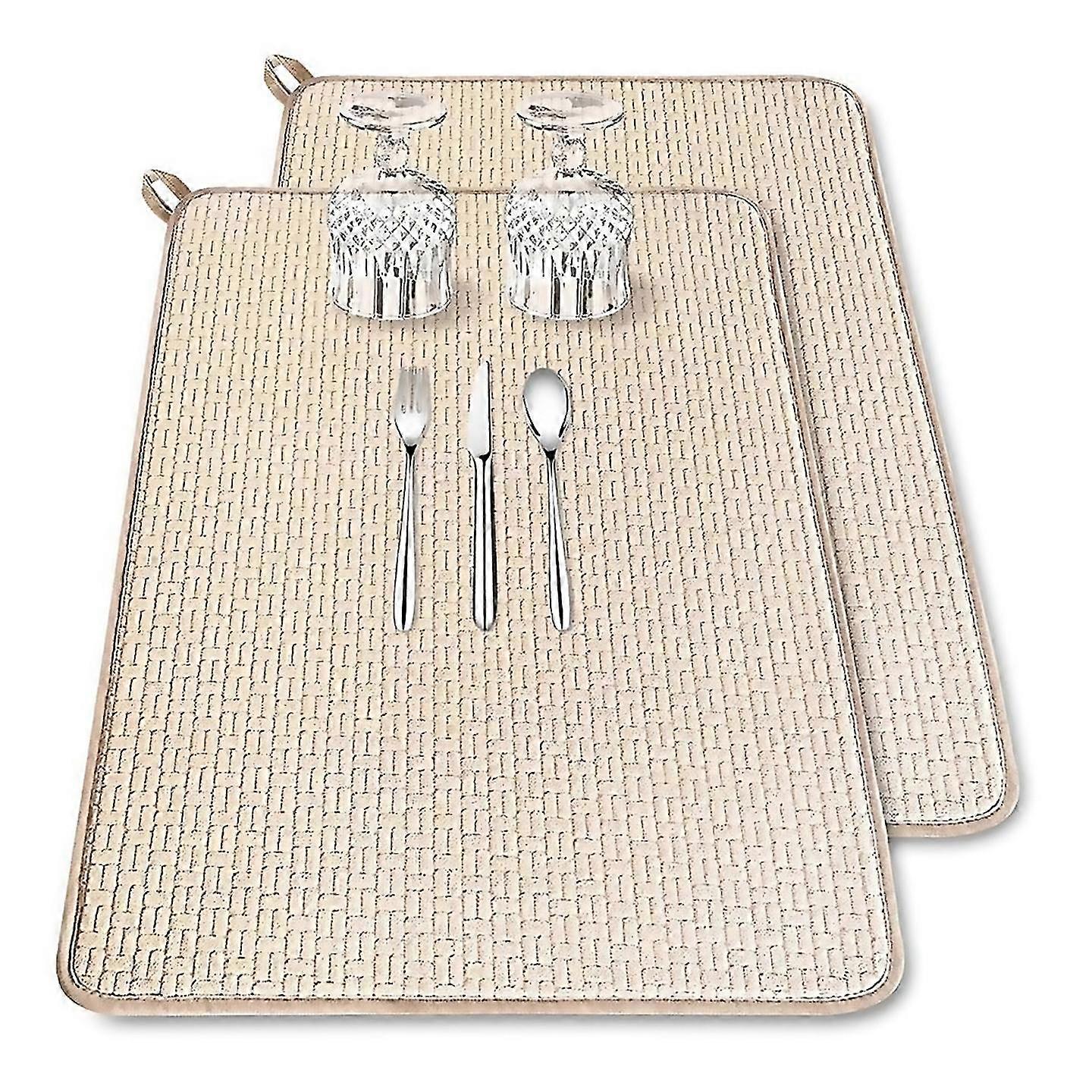 Für 2er Pack XXL große Mikrofaser Geschirrtrockenmatte24x177