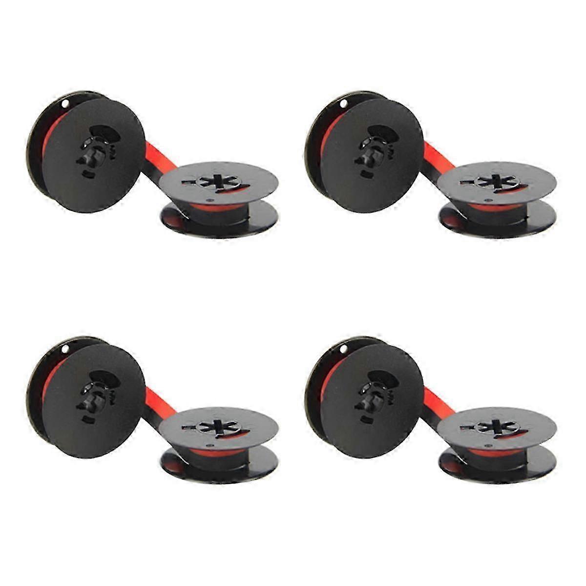 4Pcs Typewriter Ribbon Twin Spool Typewriter Ribbon Ink Twin Spool Ink Replacement Part suitable for Most Typewriter (Black&Red)