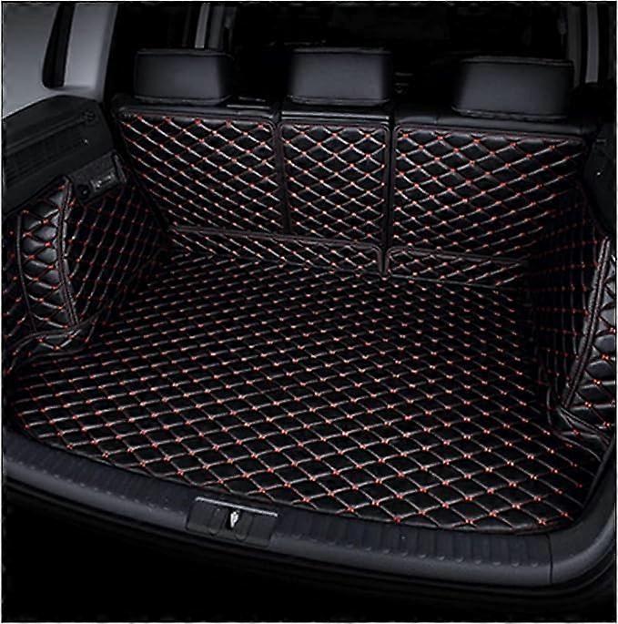 Auto Trunk Protective Mat for Ligier JS50 2000 , Leather Trunk Mat Waterproof Durable NonSlip AntiWear, Easy to Clean (Black Red)