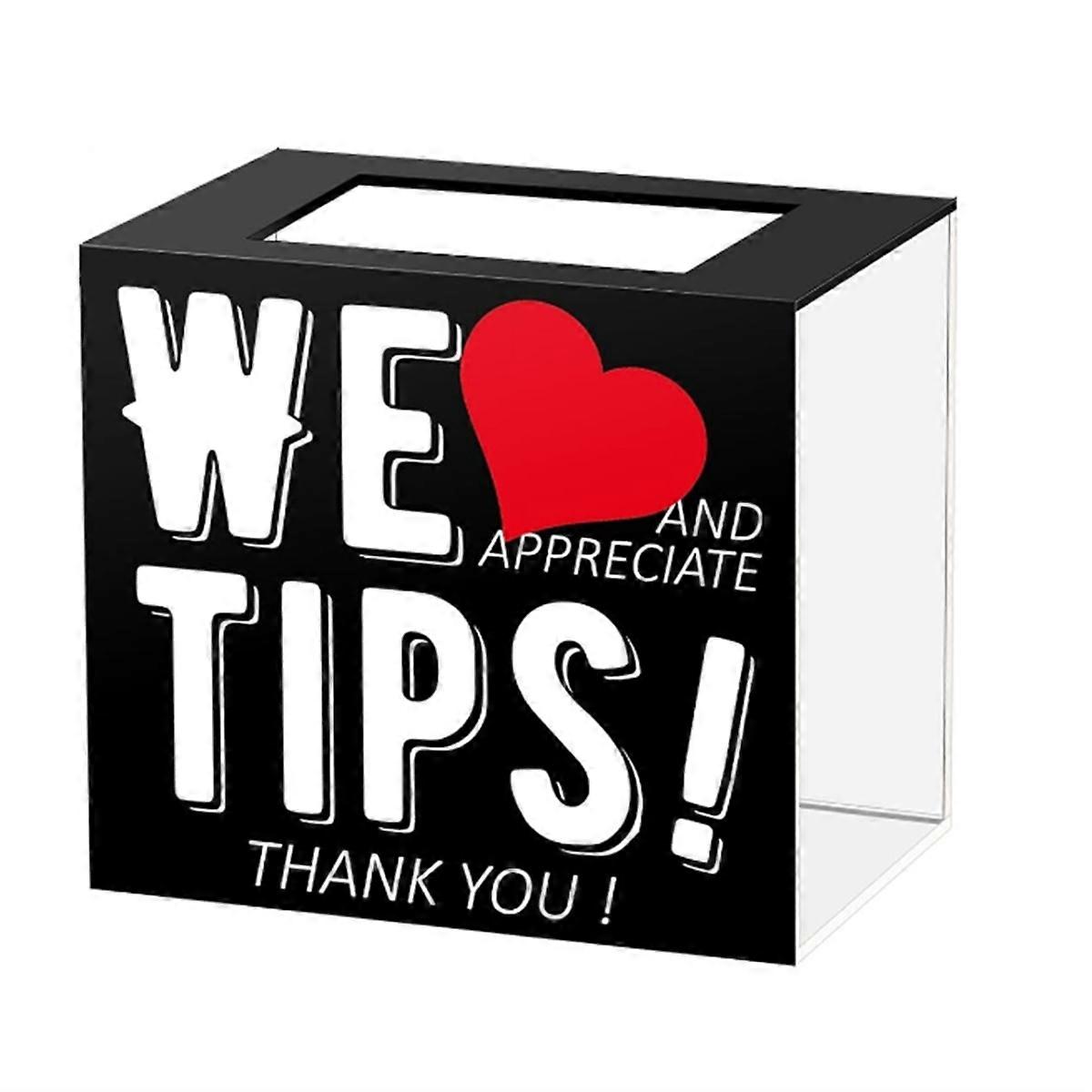 Acrylic Tip Jar for Bartender Bars 6 X 4 X 5 Inch Tip Collection Box Donation Suggestion Box Money