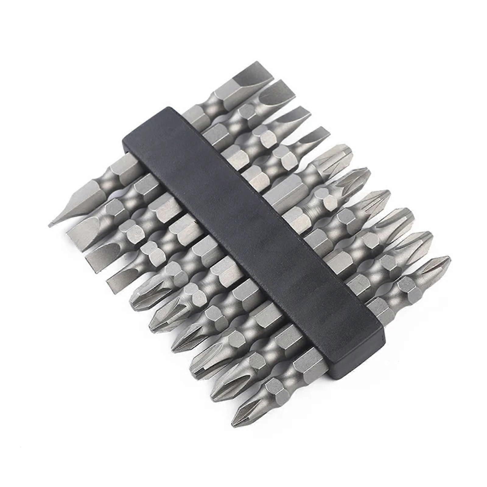 Screwdriver Bits S2 65mm Magnetic PH Slotted Double Head Screwdriver Set Power Tool 10Pcs