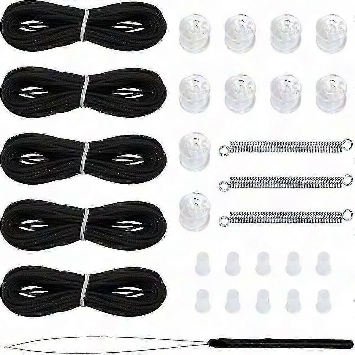 White Plissee Shade Repair Kit - Jalousie Restringing Kit in Schwarz & Weiß