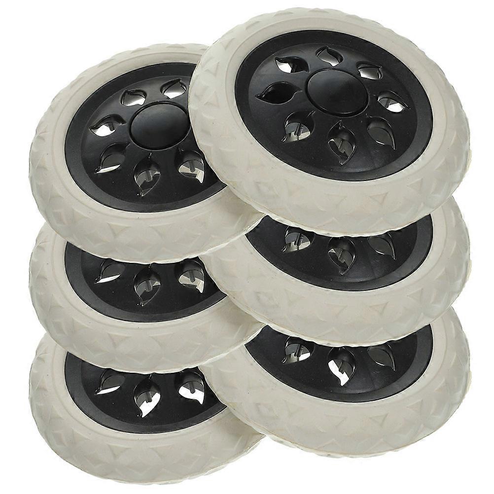 Rubber Foam Cart Wheels for Various Carts Beige Color Easy Installation Shopping Cart Replacement Wheel 6 Pieces