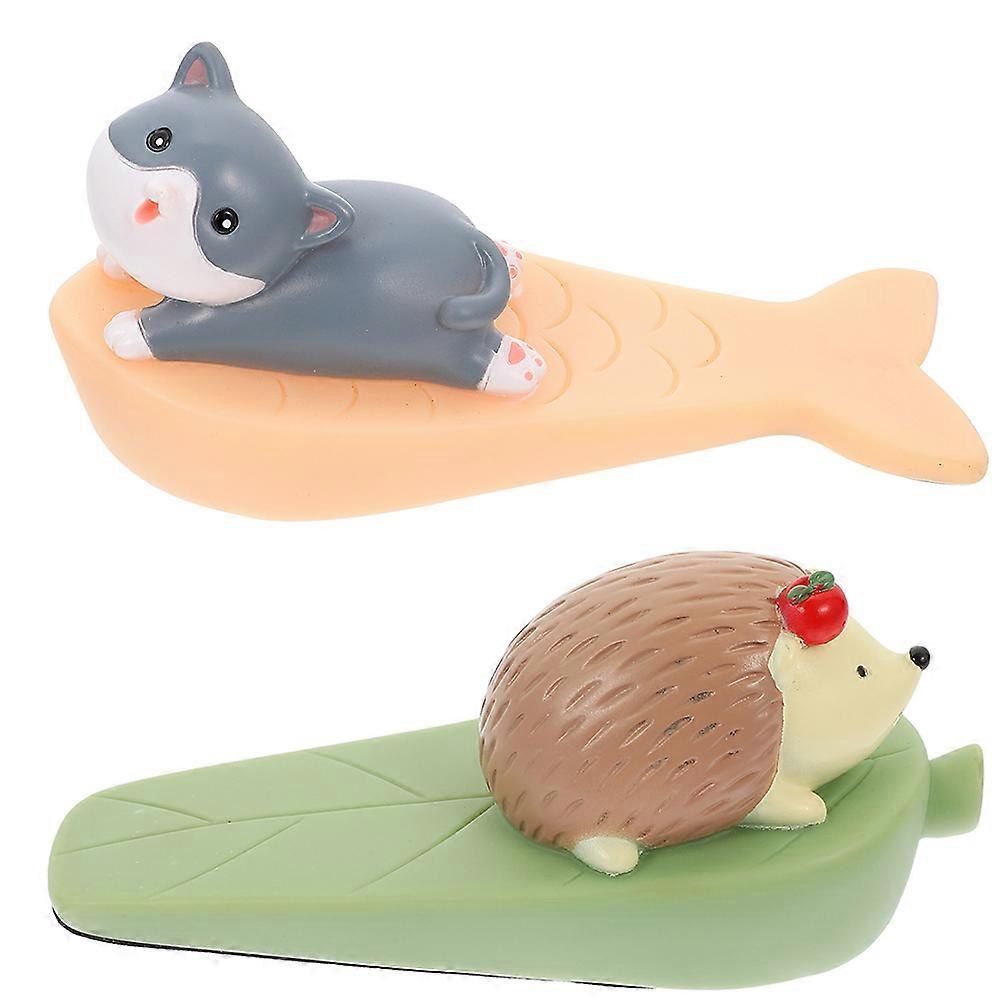 Cute Cartoon Door Stopper for Home Use Safe PVC Vinyl Material Assorted Color 2 Pieces