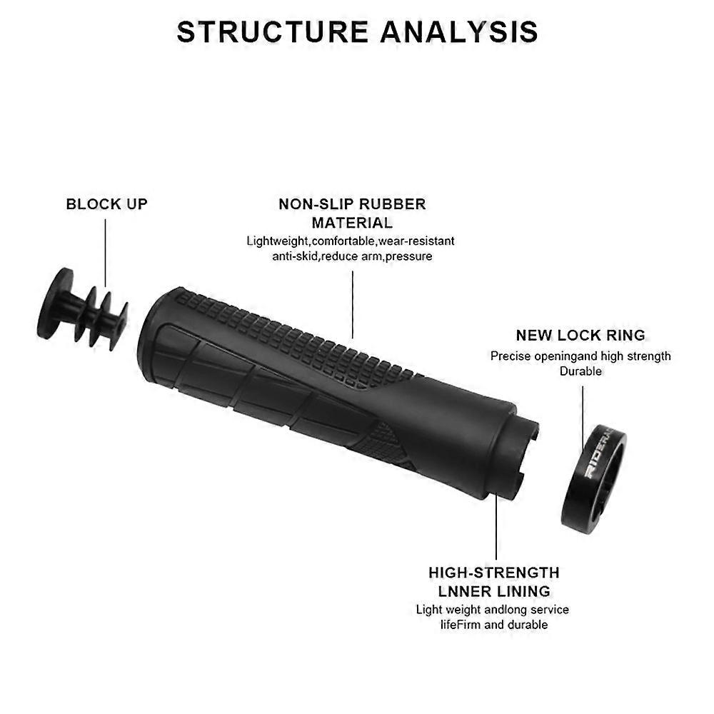 RIDERACE RR9082 Shock Absorbing Bike Handle Cover Non-Slip Silicone Bicycle Handlebar Grips