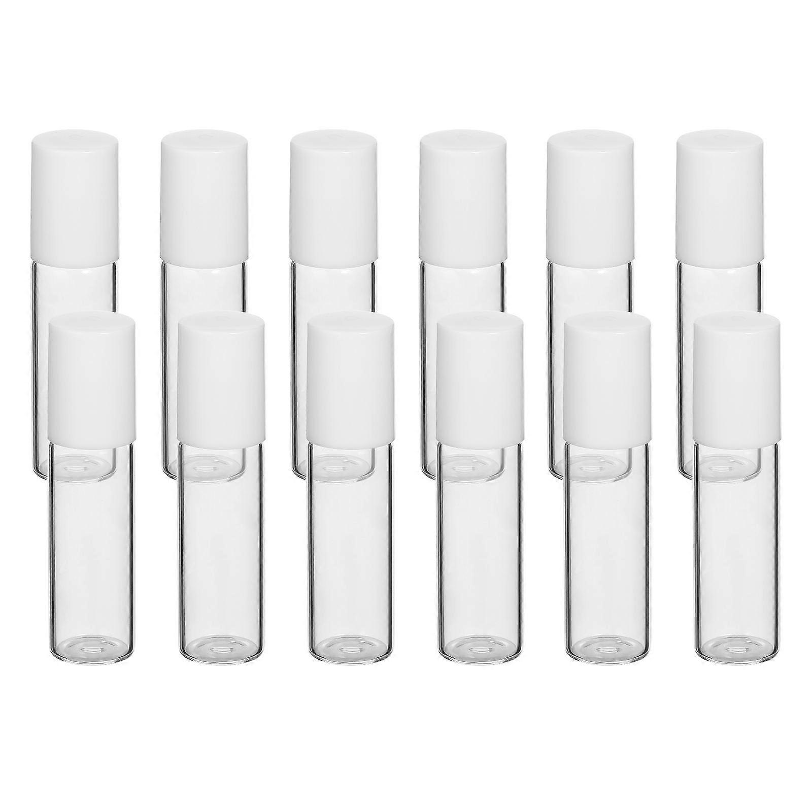 Glass Roll on Bottles Refillable Roller Bottles Storage Holder Traveling Transparent Lightweight 12Pcs