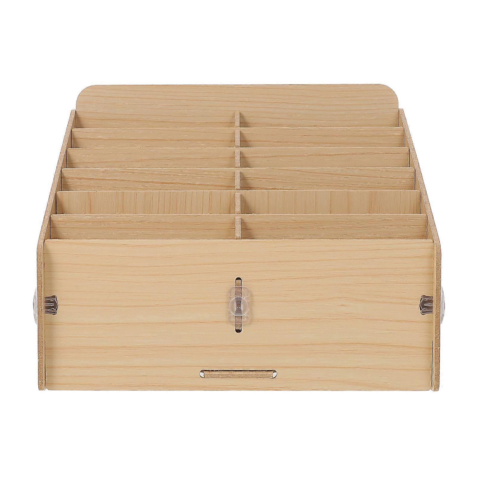 Yellow Cell Phone Storage Box for Office Supplies and Small Objects Keeps Things Organized