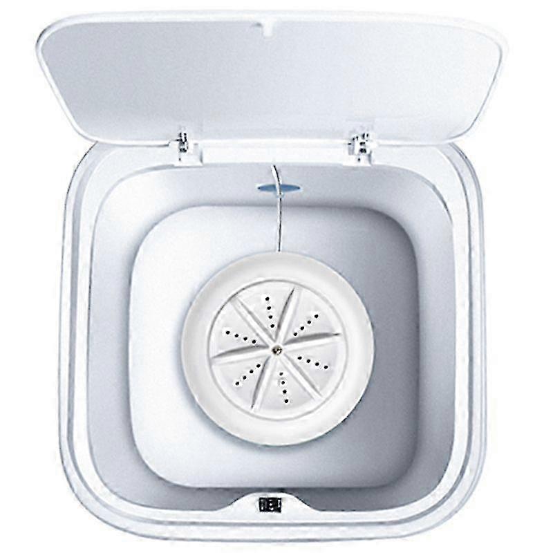 Ultrasonic Turbo 10L Automatic Electric Roller Mini Washing Machine Portable Quick Clean Washing Tool(Macaron White)