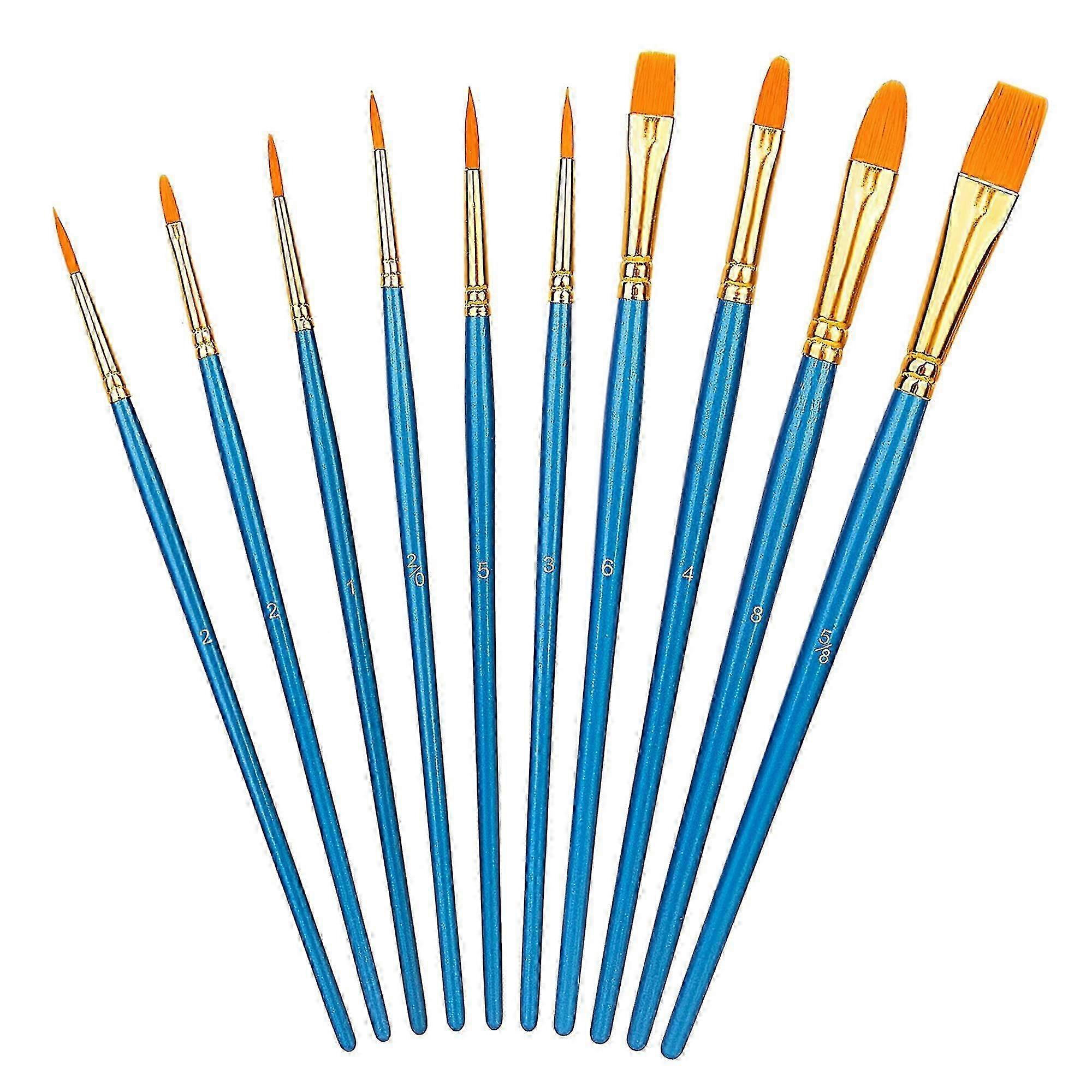 Optimized Brush Set for Artists: 10 Different Sizes Suitable for Adults & Kids