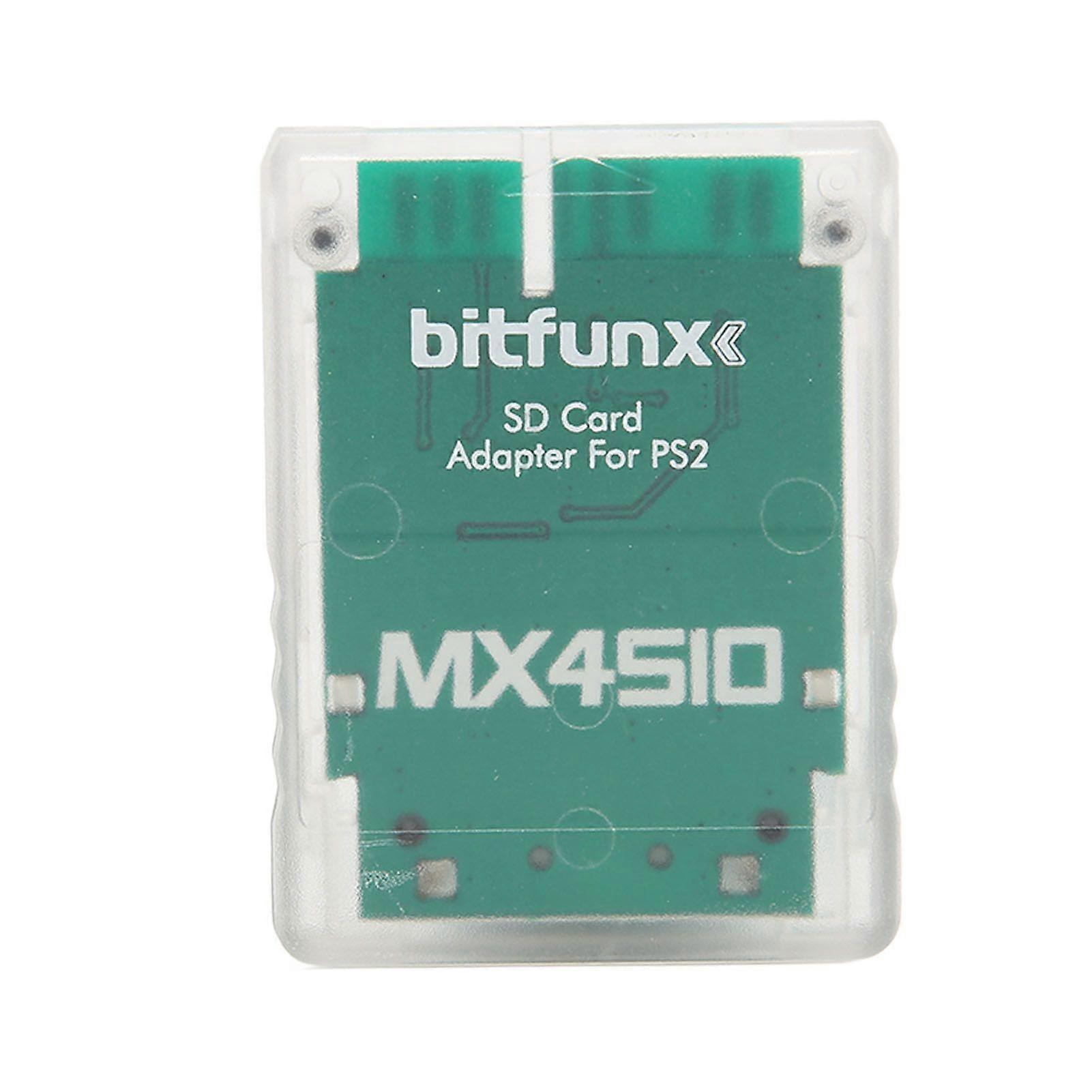 Storage Card Adapter Transparent Plug and Play Professional Game Console Memory Card Reader for PS2 White