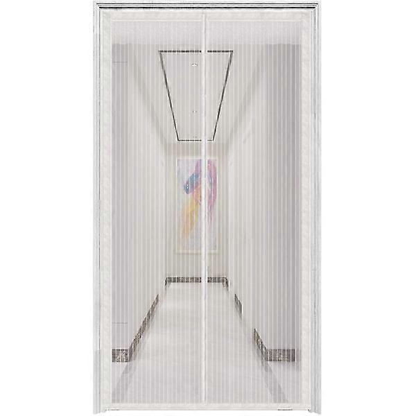 Magnetic Screen Door with Heavy Duty Mesh Lets Fresh Air In. Closes Auto White